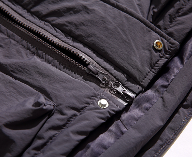 Mens down jacket with scarf bottom