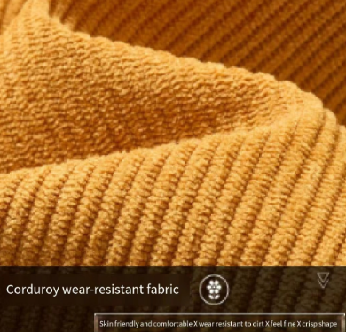 Yellow Cord Jacket Mens-Fabric