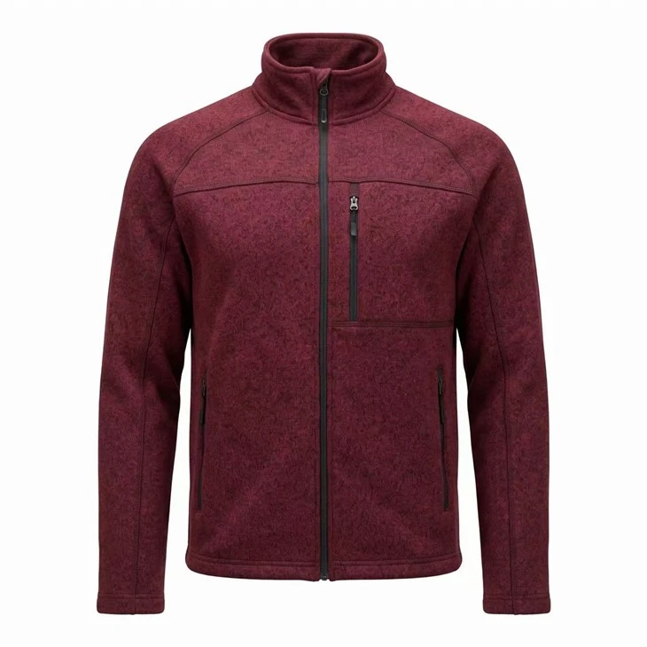 Ġakketta Zip Sħiħa tal-Fleece Knit Heather