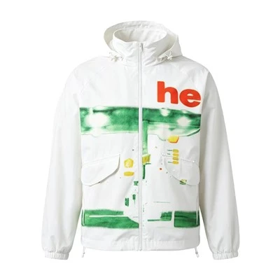 Mens Engineering Printing Cotton Washed Track Jacket factory