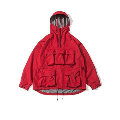 Hoodie Aħmar Windbreaker